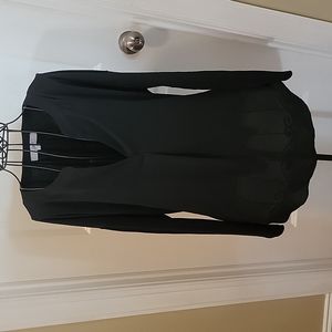 Loft blouse mixed fabrics